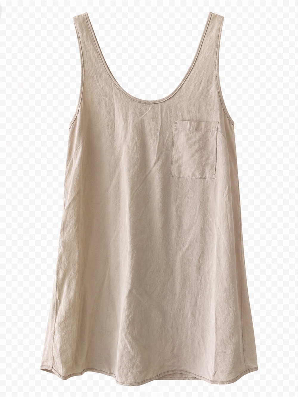 Club Monaco Beige Silk Trim Scoop Neck Pocket Tank Top S